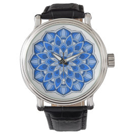 Mandala in blau armbanduhr