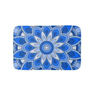 Mandala in blau badematte