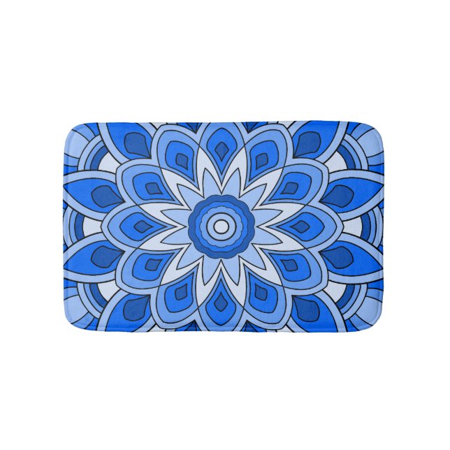 Mandala in blau badematte (Vorderseite)