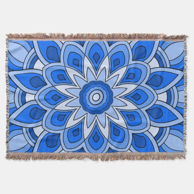 Mandala in blau decke (Vorderseite)