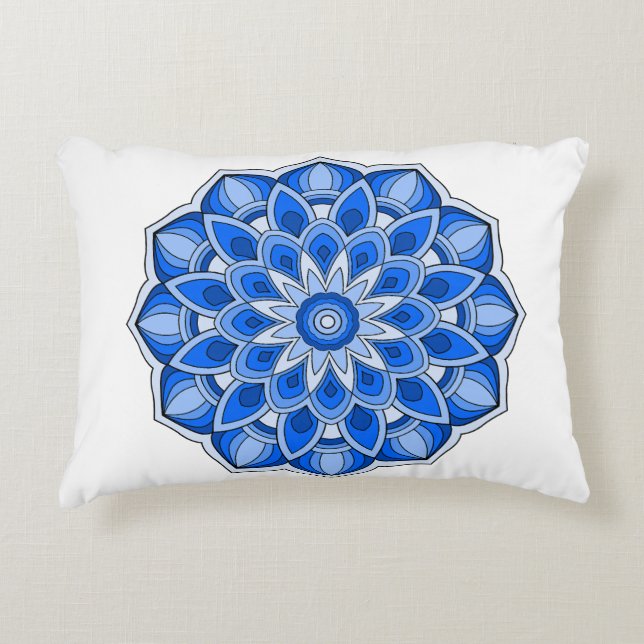 Mandala in blau dekokissen (Vorderseite)