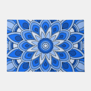 Mandala in blau fußmatte