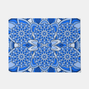 Mandala in blau fußmatte
