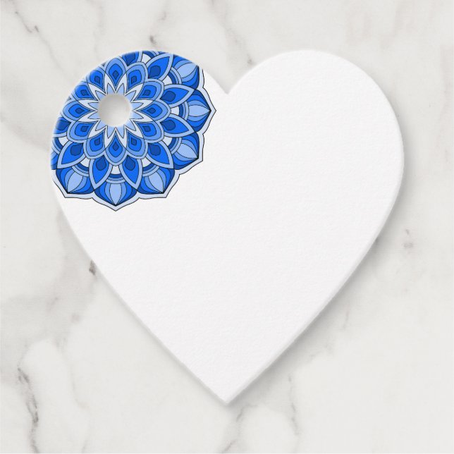 Mandala in blau geschenkanhänger (Vorderseite)