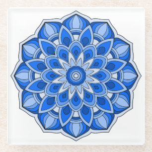 Mandala in blau glasuntersetzer