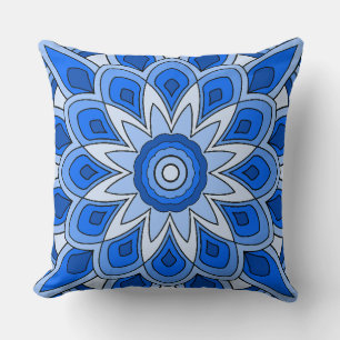 Mandala in blau kissen