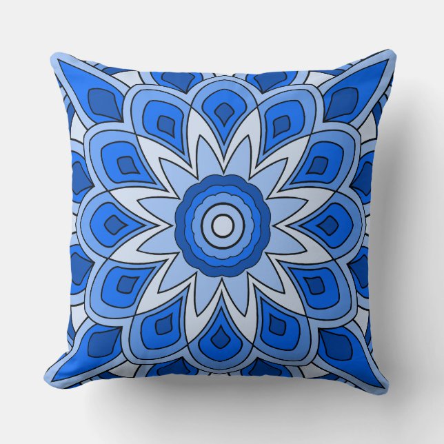 Mandala in blau kissen (Vorderseite)