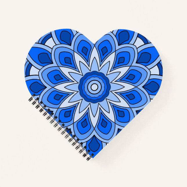 Mandala in blau notizbuch (Vorderseite)