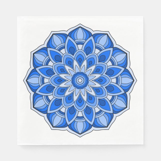 Mandala in blau serviette (Vorderseite)