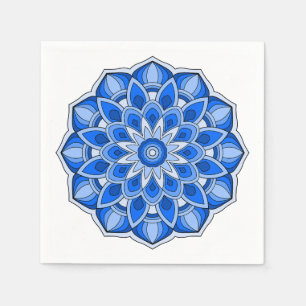 Mandala in blau serviette