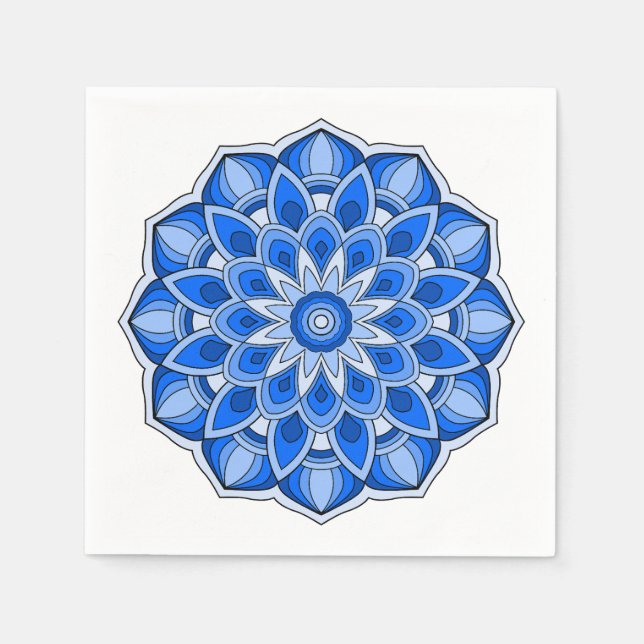 Mandala in blau serviette (Vorderseite)