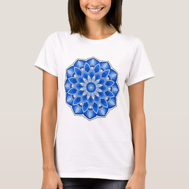 Mandala in blau T-Shirt (Vorderseite)