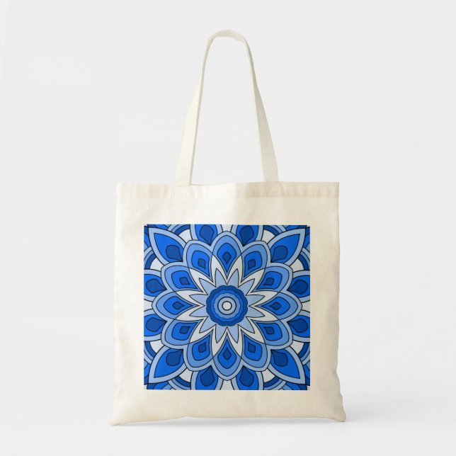 Mandala in blau tragetasche (Vorne)