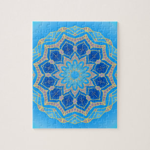 Mandala in blau und türkis