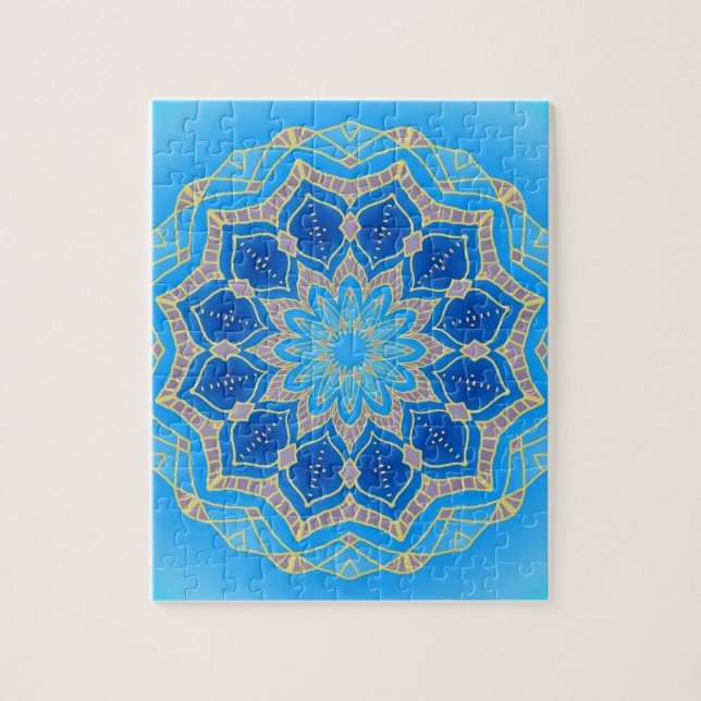 Mandala in blau und türkis (Vertikal)