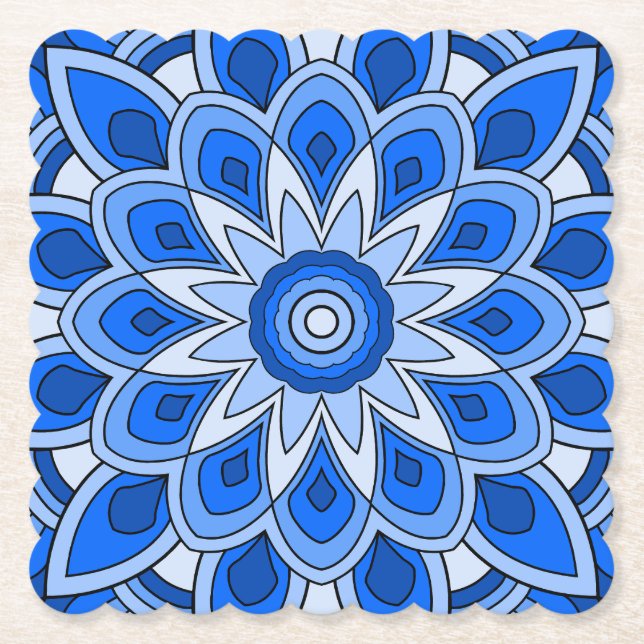 Mandala in blau untersetzer (Vorderseite)