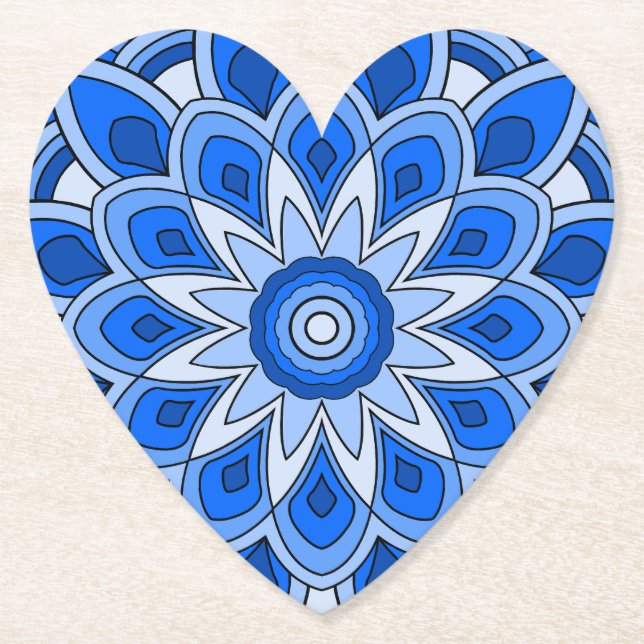 Mandala in blau untersetzer (Vorderseite)