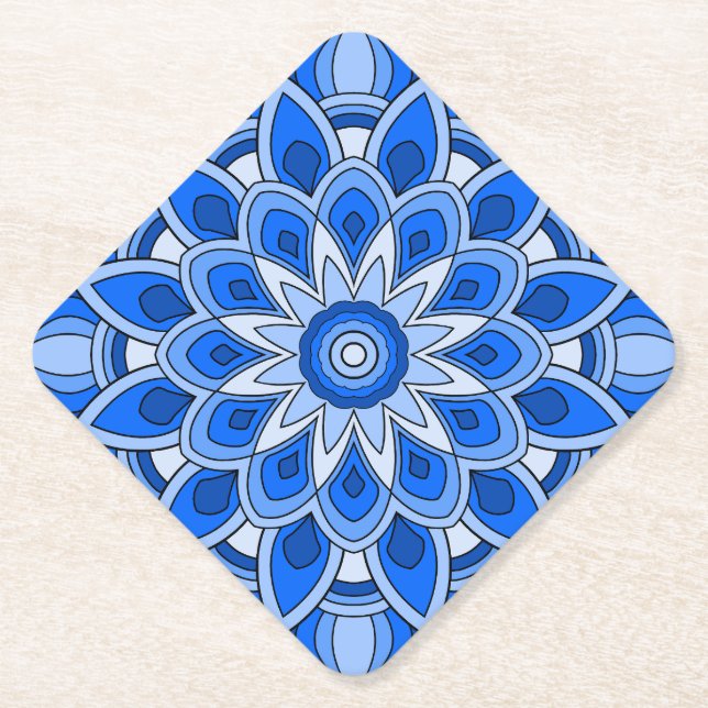 Mandala in blau untersetzer (Vorderseite)