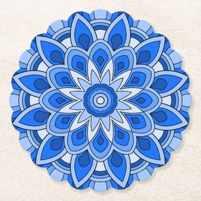 Mandala in blau untersetzer (Vorderseite)