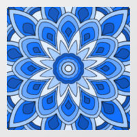 Mandala in blauer Fensterklammer