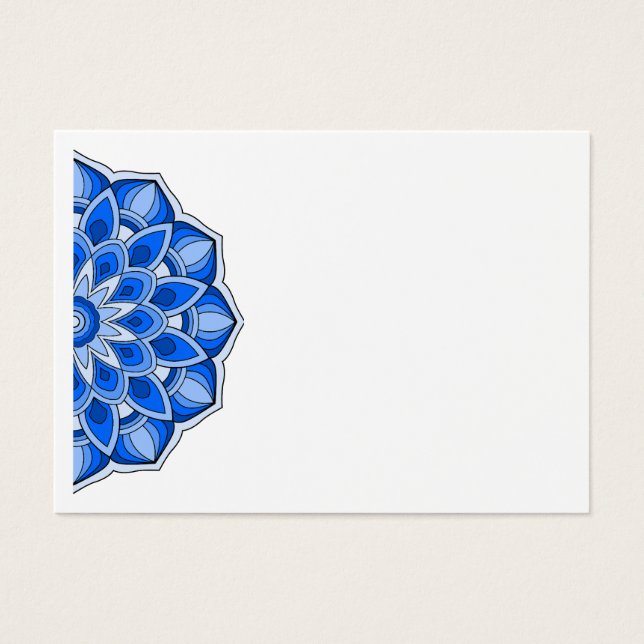 Mandala in blauer Visitenkarte (Vorderseite)