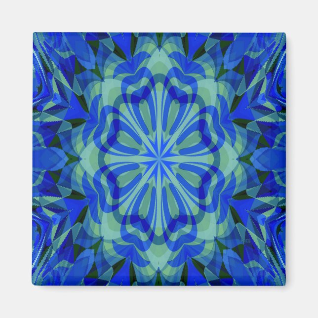 Mandala in Blue.... Magnet (Vorne)
