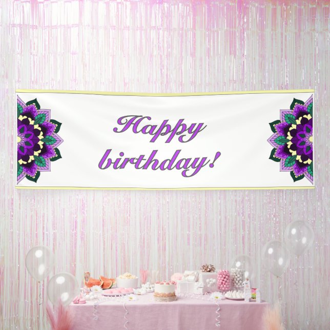 Mandala in Lila Banner (Party)