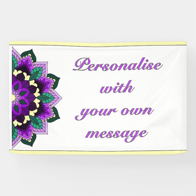 Mandala in purple banner (Horizontal)