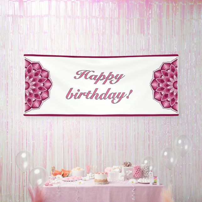 Mandala in Rosa Banner (Party)