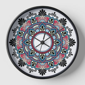 Mandala in Rosa & Blau Uhr