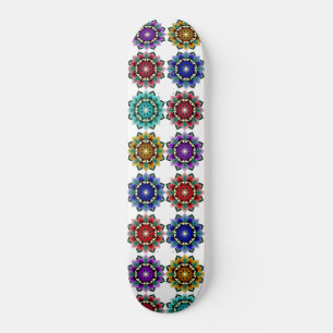 Mandala in various colours skateboard