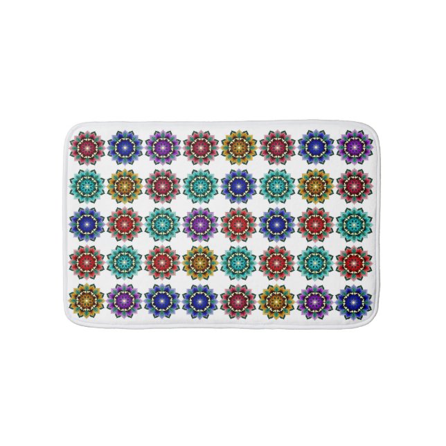 Mandala in verschiedenen Farben Badematte (Vorderseite)