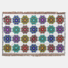Mandala in verschiedenen Farben Decke