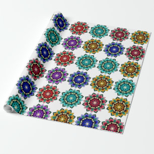 Mandala in verschiedenen Farben Geschenkpapier