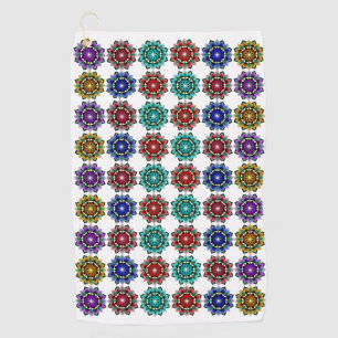 Mandala in verschiedenen Farben Golfhandtuch