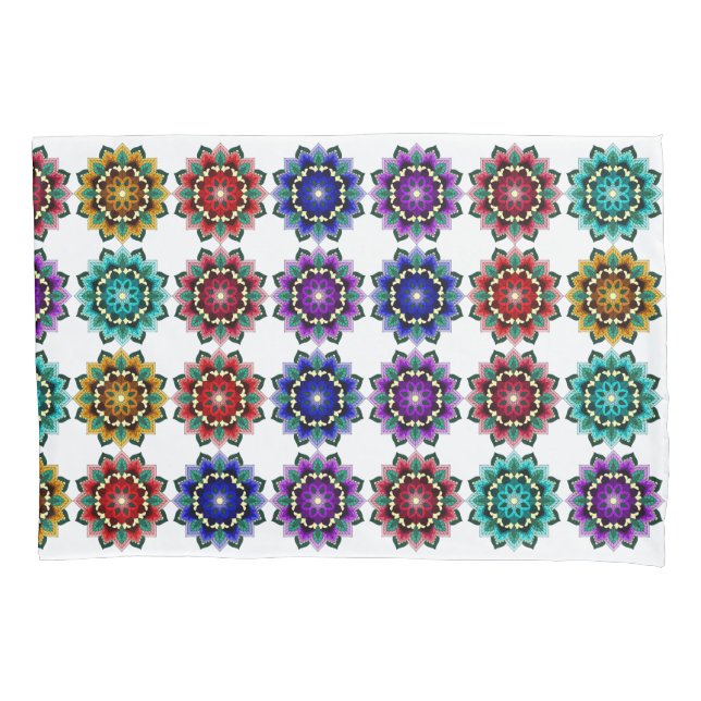 Mandala in verschiedenen Farben Kissenbezug (Vorderseite-Links)