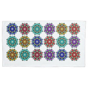 Mandala in verschiedenen Farben Kissenbezug