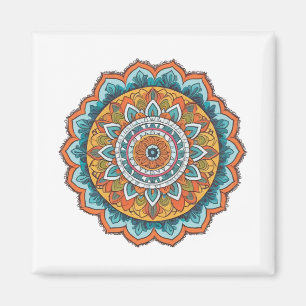 Mandala in verschiedenen Farben Magnet