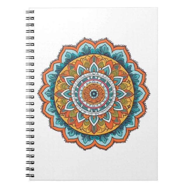 Mandala in verschiedenen Farben Notizblock (Vorderseite)