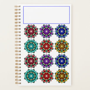 Mandala in verschiedenen Farben Planer