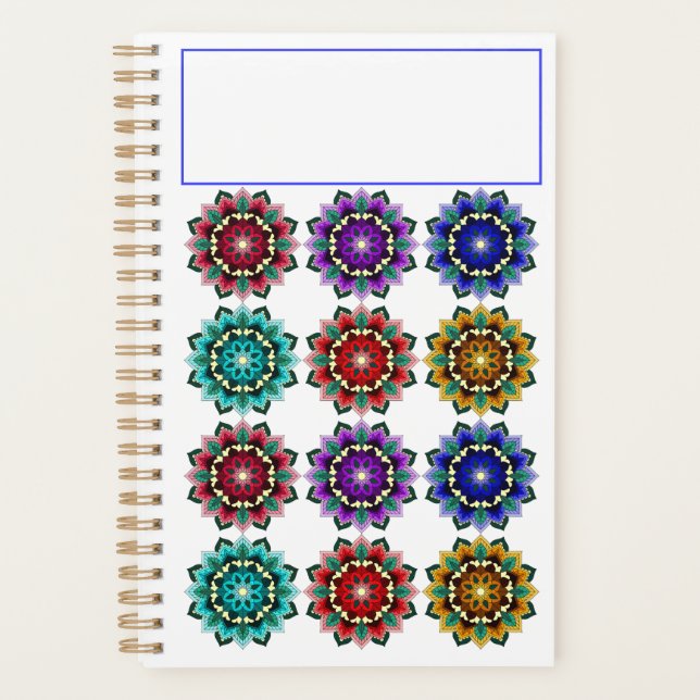 Mandala in verschiedenen Farben Planer (Vorderseite)