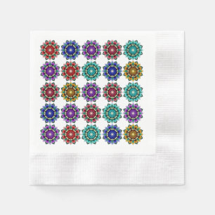 Mandala in verschiedenen Farben Serviette