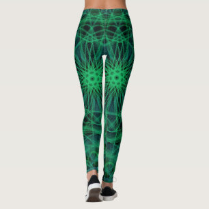 Mandala inspiriert Leggings, grün und schwarz Leggings