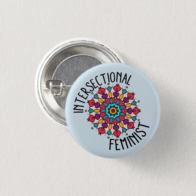 Mandala Intersectional Feminist-Knopf Button (Vorne & Hinten)