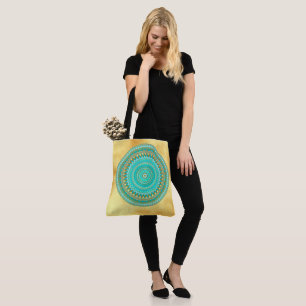 Mandala Iris blau braun gold Tasche