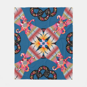 Mandala ist auf einem gelben Hintergrund gefärbt. Fleecedecke