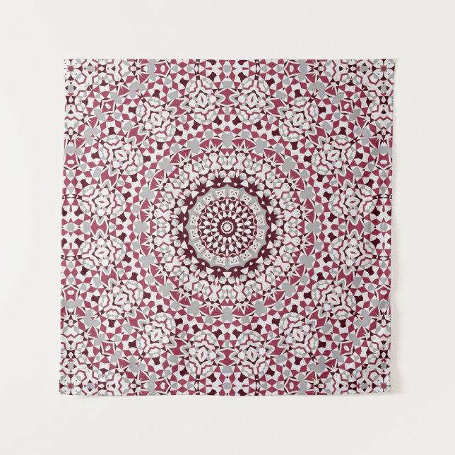Mandala ist bordeauxgrau wandteppich (Vorderseite)