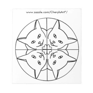 Mandala Kaleidoskop Katzen Farbkommentare Notizblock