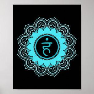 Mandala Kehlkopf-Chakra Vishuddha Poster