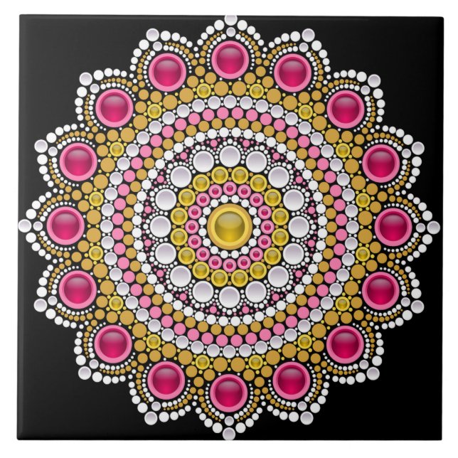 Mandala-Keramikfliese Fliese (Vorderseite)